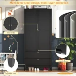 Detailed image highlighting the design and features of a modern wardrobe.