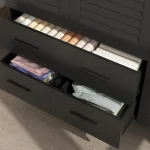 Modern wardrobe with sleek drawers for organized storage.