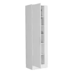 Sleek and modern storage cabinet with a clean white finish.