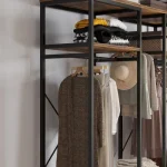 Space-saving and stylish clothing rack for organizing and displaying clothes and accessories.