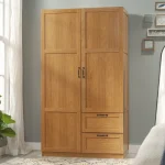 Stylish wooden wardrobe with two doors made with high quality materials