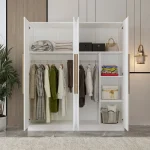 Versatile wardrobe for a bedroom, offering both storage and display options.