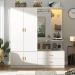 Versatile wardrobe for an entryway or hallway, offering both storage and practical features.